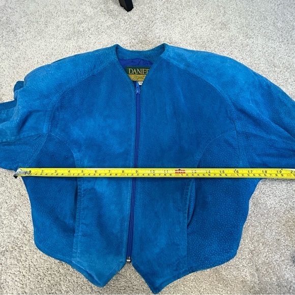 DANIER Leather Sport blue suede rare retro vintage 80’s 90’s bolero jacket Sz S - Picture 10 of 11
